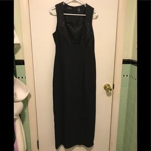 Long black beaded dress NWOT